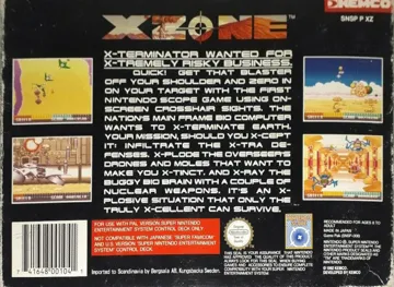 X Zone (Europe) box cover back